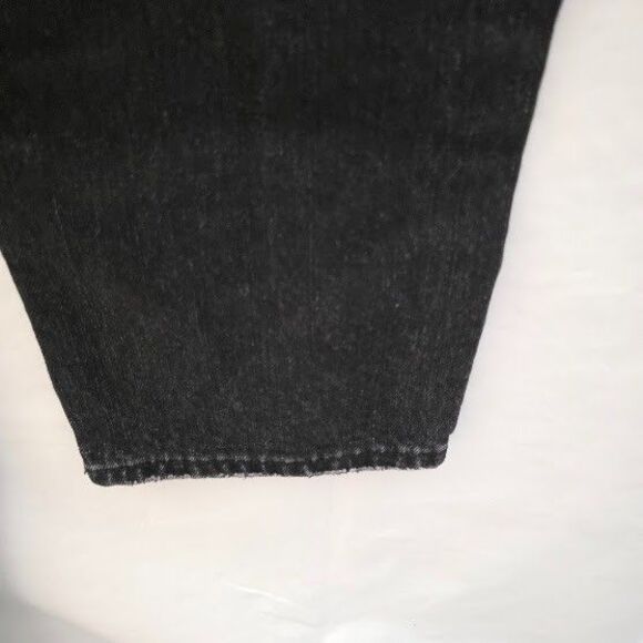 ZGY Rebound Free People Jeans Distressed Black Midrise Relaxed Barrel Leg Sz28 - Picture 13 of 13